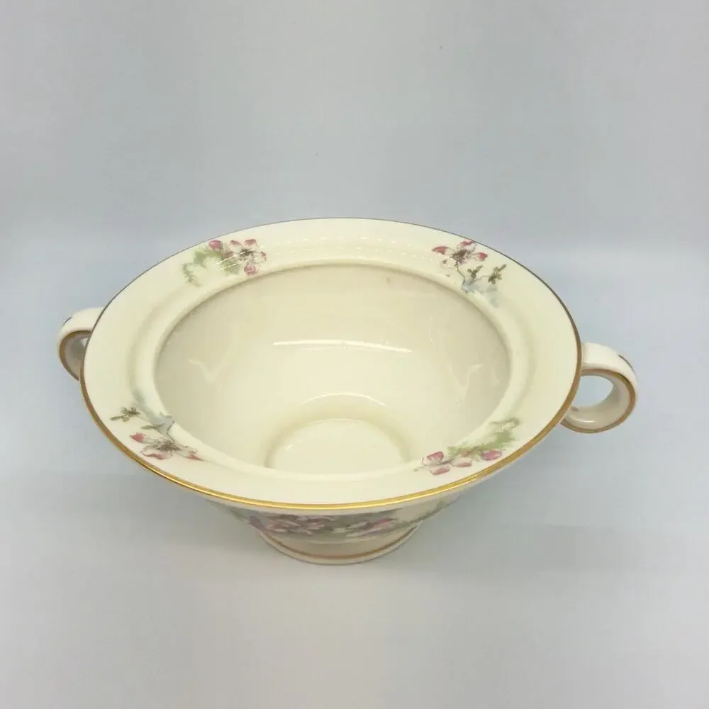 Theodore Haviland New York Apple Blossom Sugar Bowl No Lid Gold Trim USA Made